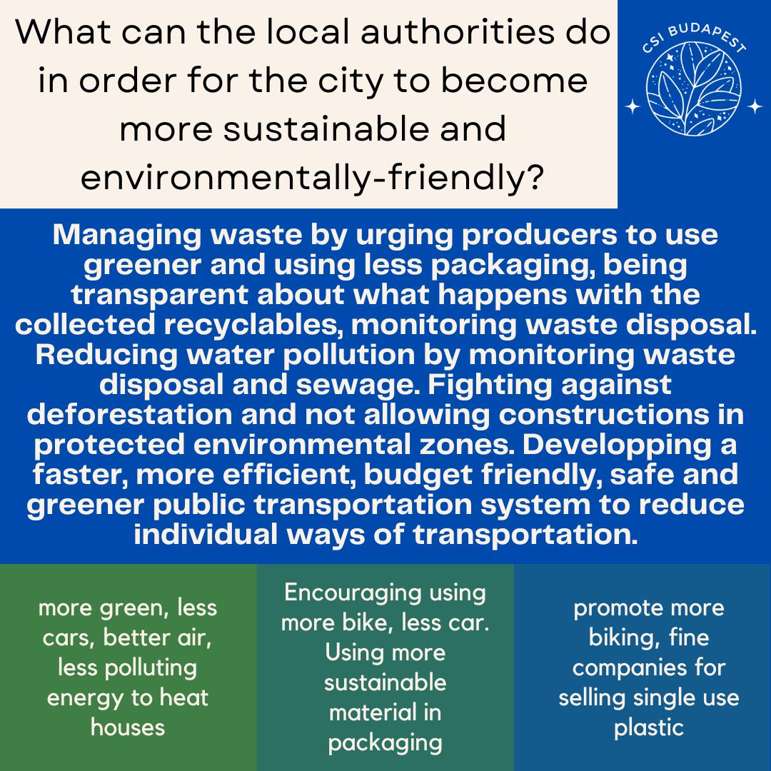 what can the local authorities do in order for the city to become more sustainable and environmentally friendly eredmény